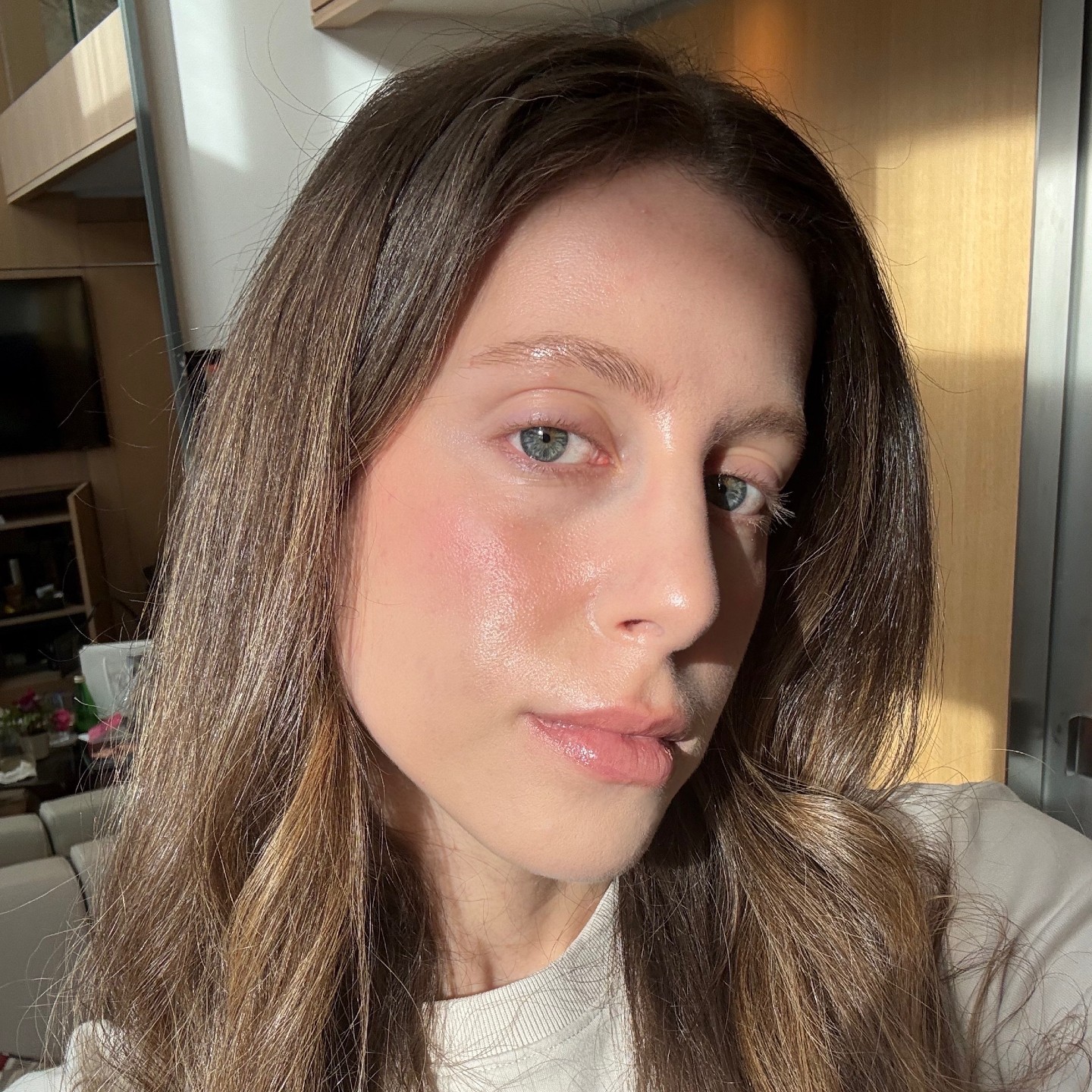 Jamie Schneider after using the Yon-Ka Retinol-Like Bi-Serum