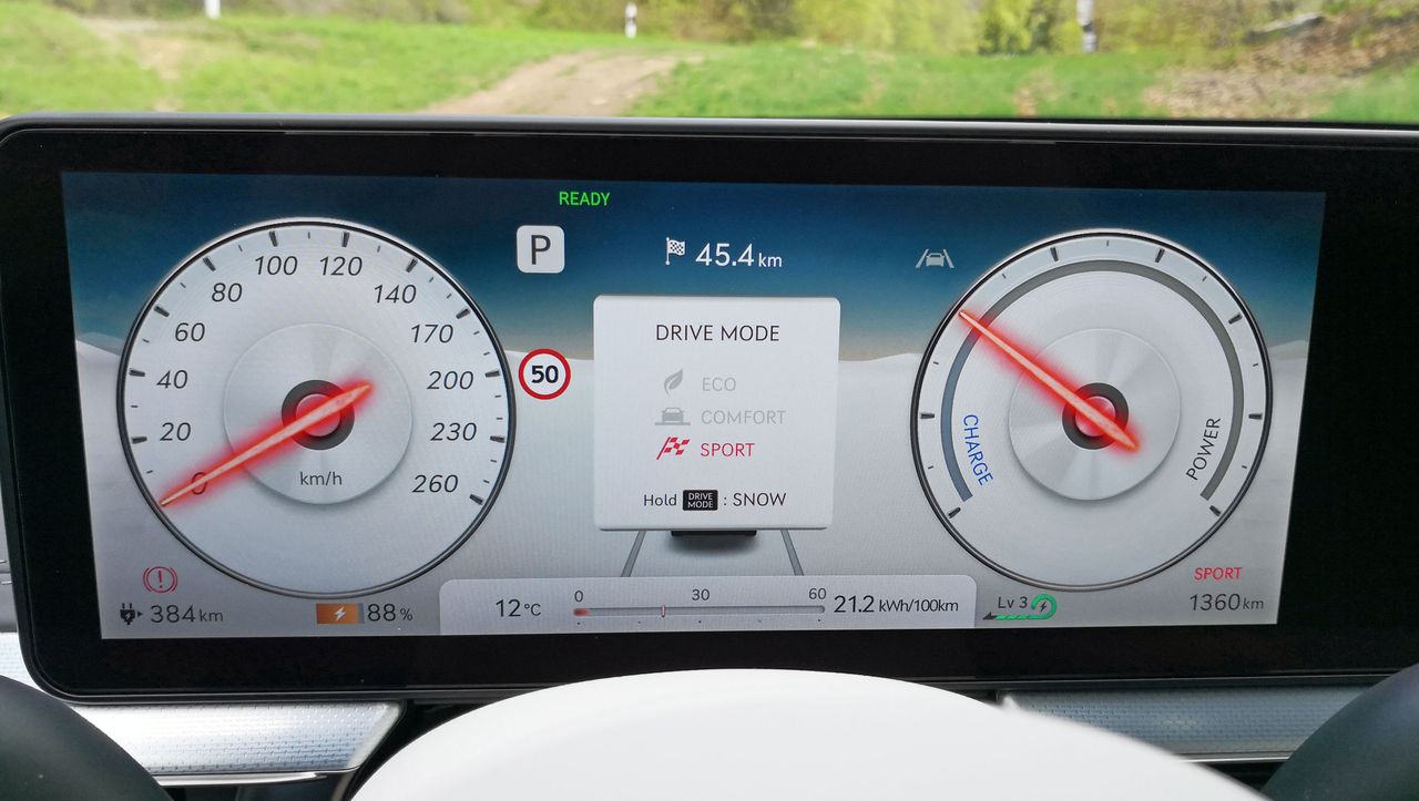 Close-up of digital cluster display