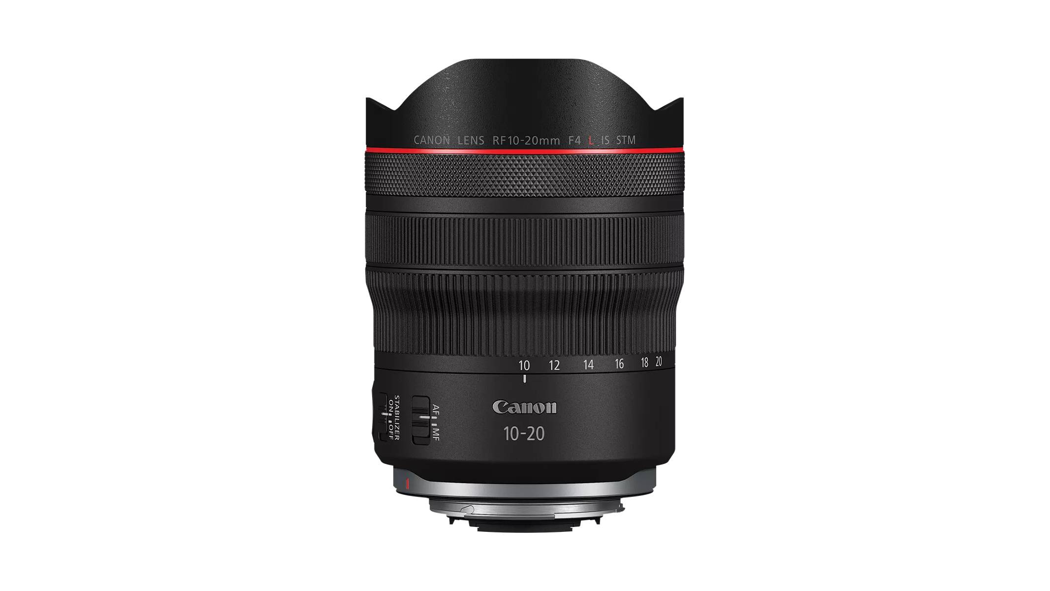 A Canon RF10-20mm f/4 L IS STM lens