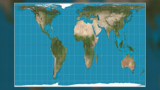 A map with the Gall-Peters projection.