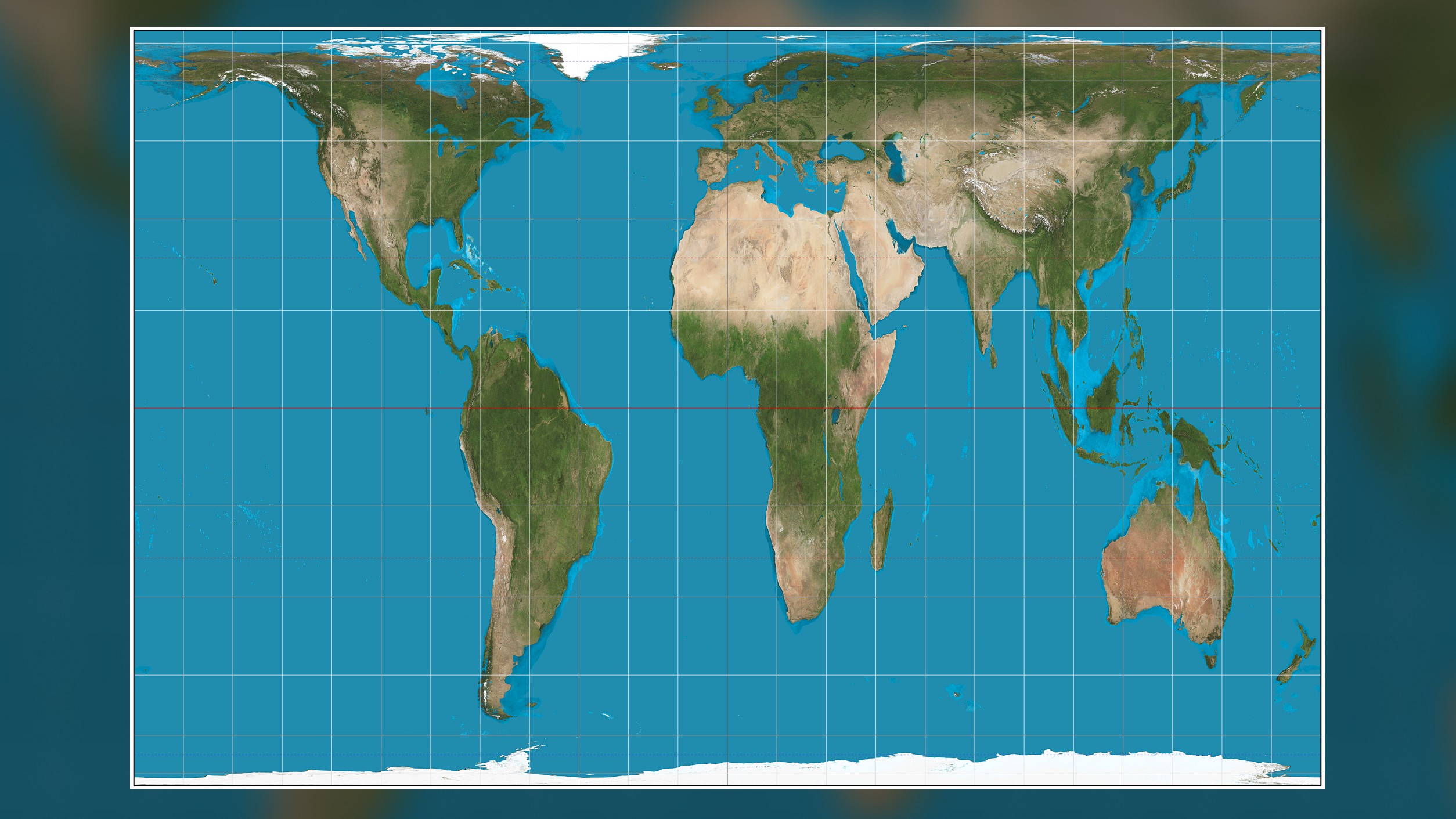 Un mapa con la proyección de Gall-Peters.