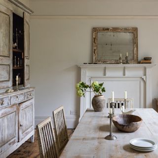 Surrey Victorian house decorated in neutral shades with vintage furniture