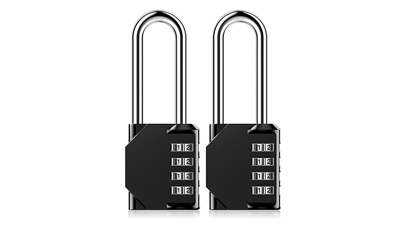 Two padlocks with long shackles