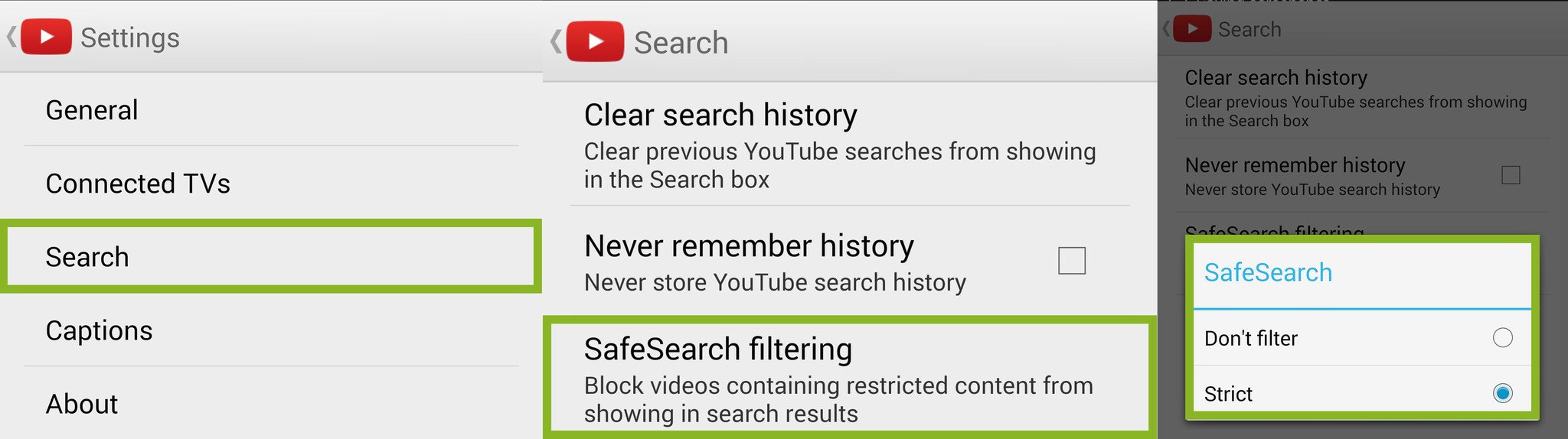 Youtube filters