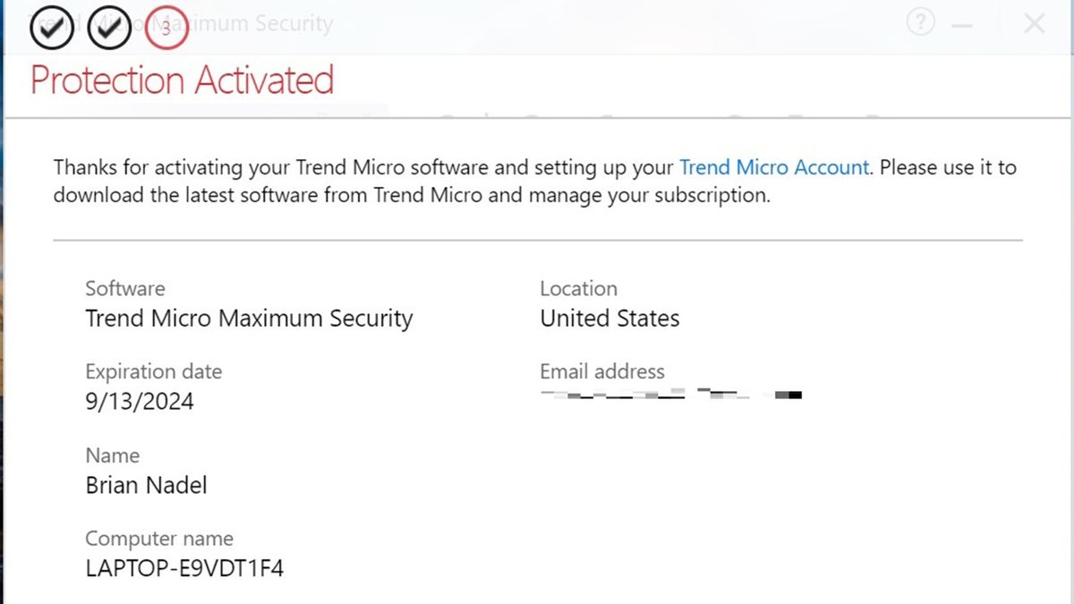 Trend Micro app screen shot