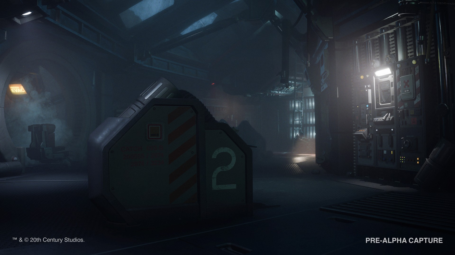 An industrial looking room in Alien Isolation 2's prologue