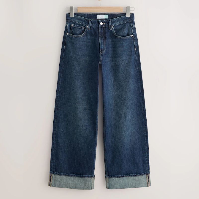 Next, turn up, wide leg jeans