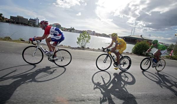 The winning break (l-r): Koos Moerenhout, Alberto Contador and Thor Hushovd.