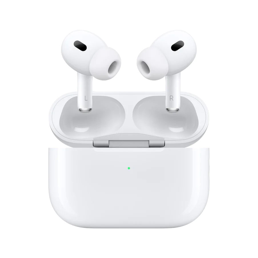 Apple AirPods Pro 2 true wireless earbuds in their white charging case