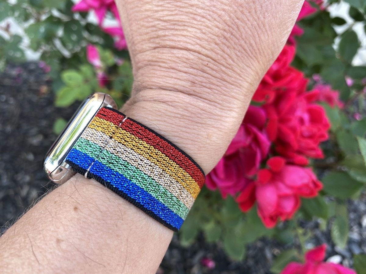 TOYOUTHS Elastic Apple Watch Rainbow band