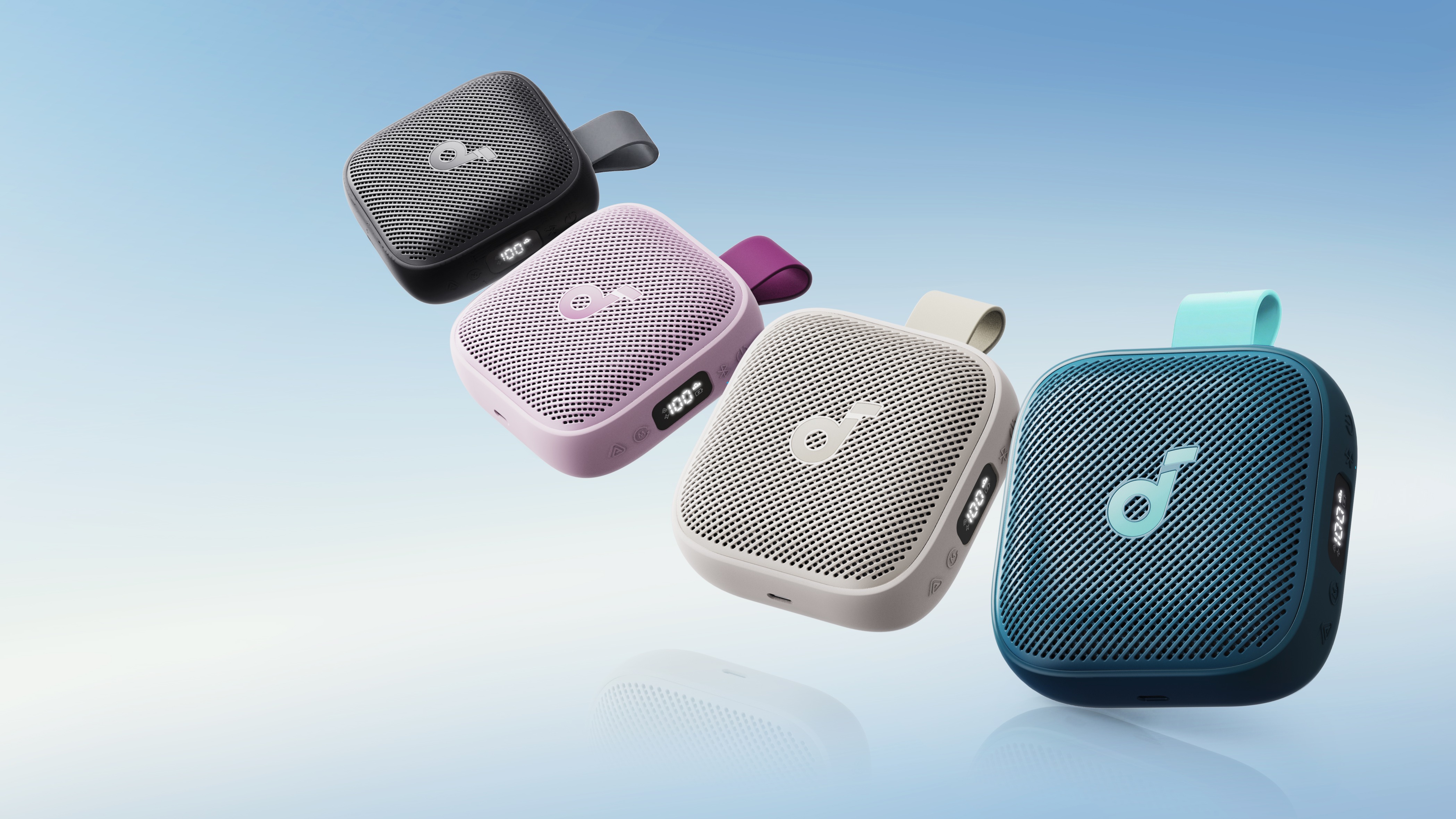 Anker Soundcore Boom Go 3i portable mini speaker in four colours