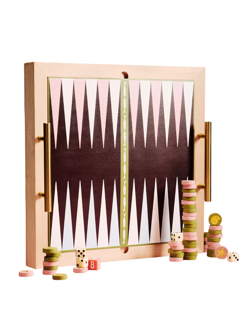 2-In-1 Wooden Checkers and Backgammon Game