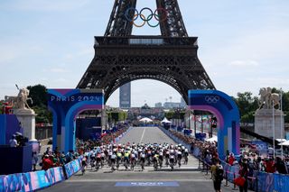 The women's Olympic road race begins in 2024