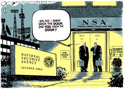 Editorial cartoon U.S. NSA security breach