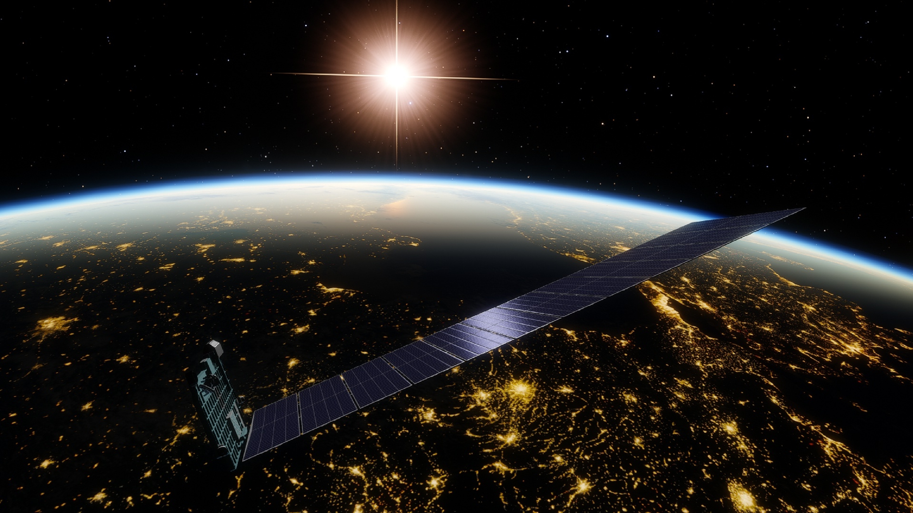Starlink-satelliet in een baan om de aarde.