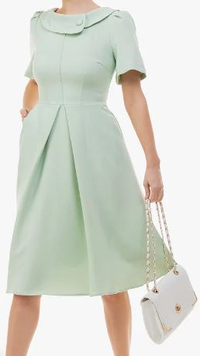 Jolie Moi Valery Button Collar Flared Dress |$82.80 £65 | John Lewis &amp; Partners