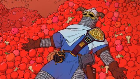 Esoteric Ebb cleric in a pile of apples