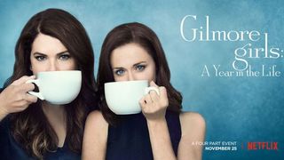 'Gilmore Girls' Netflix poster, ladies holding coffee cups