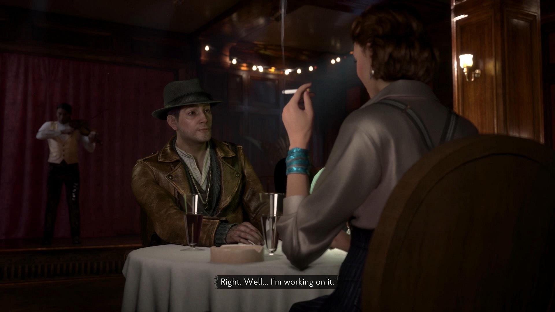Calvin and Faye have dinner in The Sinking City 2