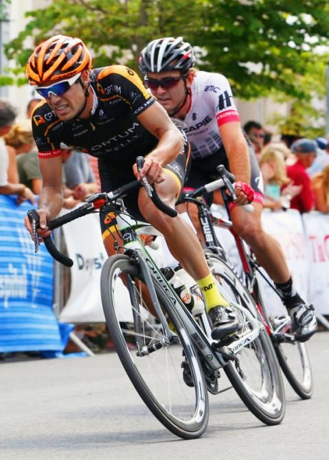 Jesse Anthony (Optum p/b Kelly Benefits Strategies) make a break and takes Joey Rosskopf (BMC/Hincapie Sportswear) with him.