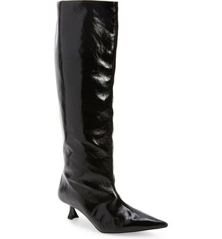 Slouchy Pointed Toe Knee High Boot
