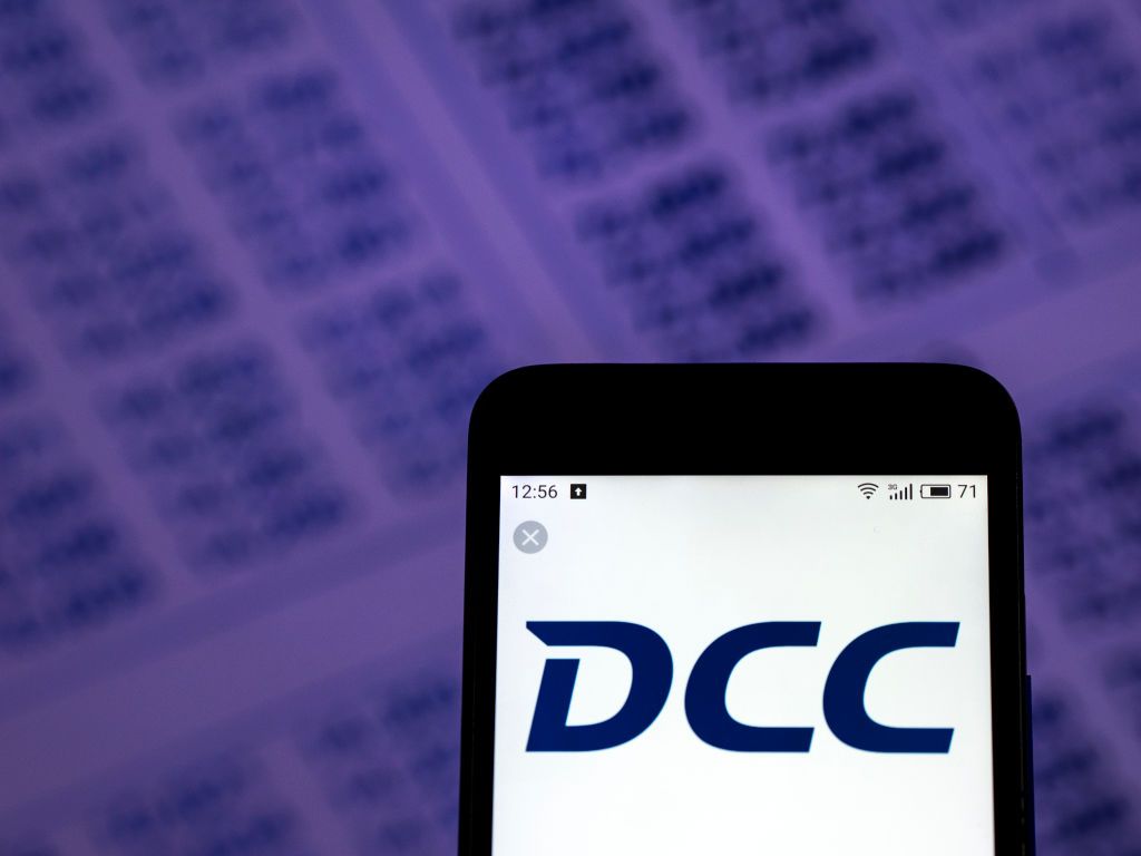 DCC plc logo seen displayed on smart phone