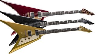 The LTD Kirk Hammett Signature KH-V, the anticipated new asymmetrical V-style electric for the Metallica lead guitarist