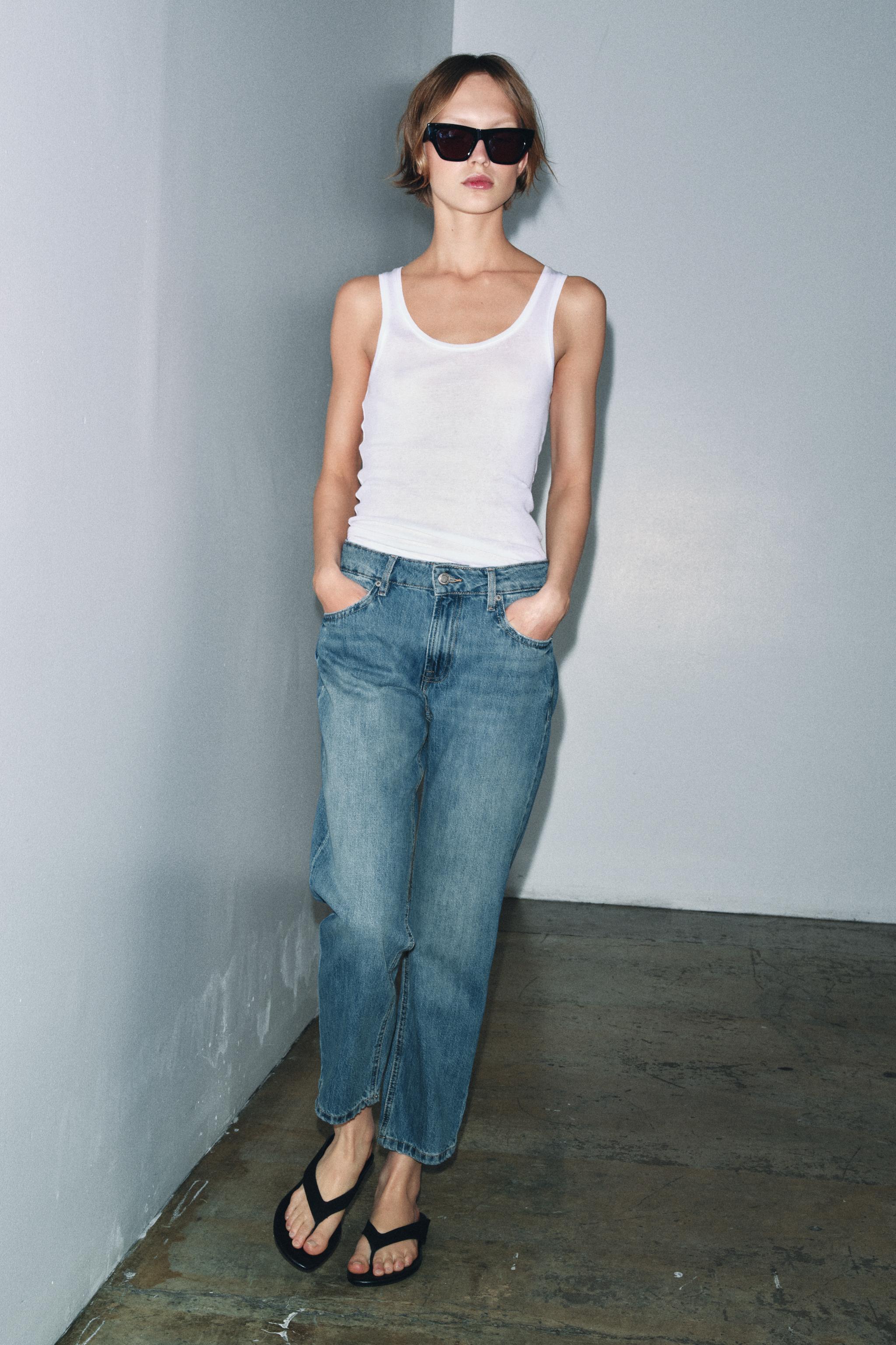 Zw Collection Mid-Waist Cigarette Jeans