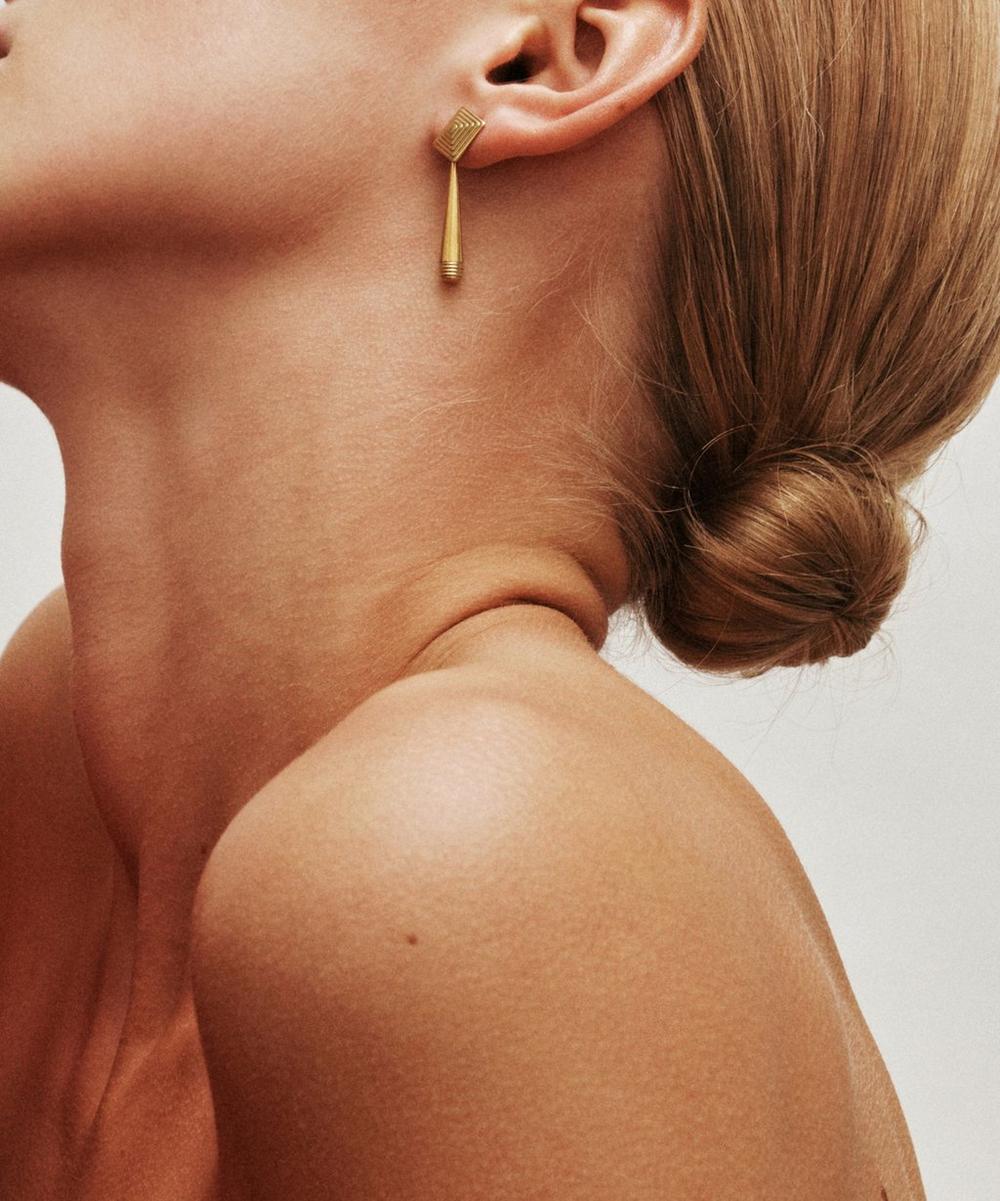 18ct Gold-Plated Iris Drop Earrings