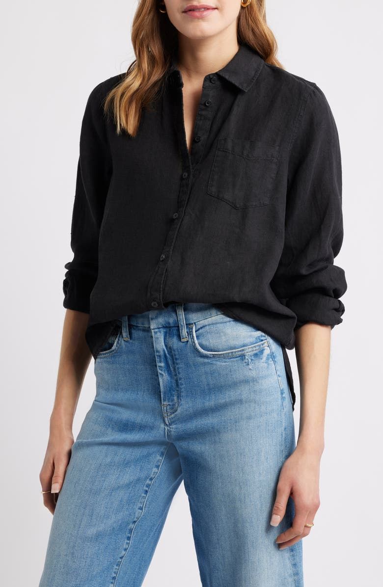 Casual Linen Button-Up Shirt