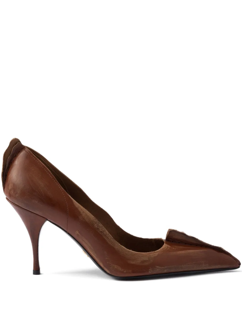 Prada 85mm Antiqued Leather Pumps | 35