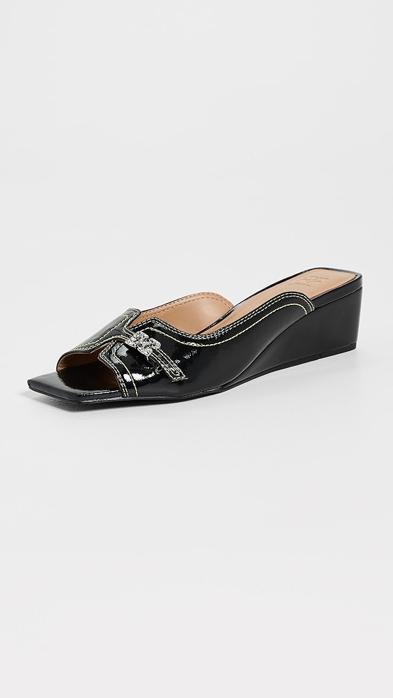 Ganni Butterfly Wedge Mule Sandals