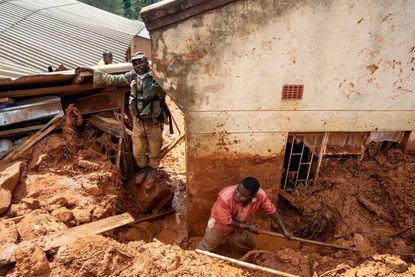 Man digs out house in Zimbabwe buried after cyclone