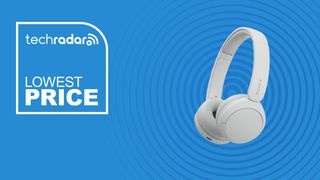 The Sony WH-CH520 on a blue background.