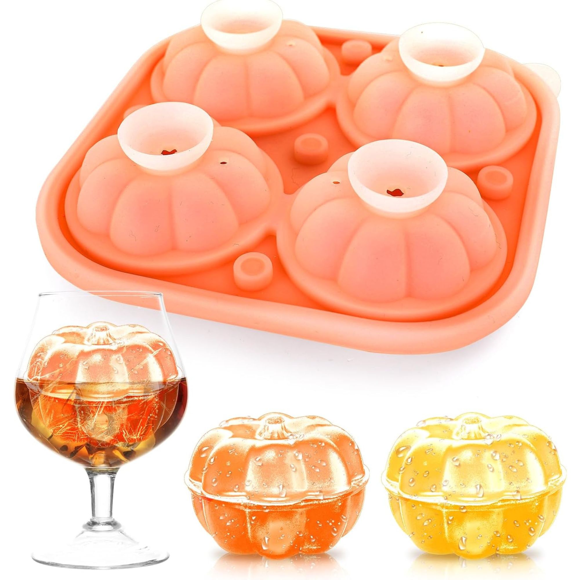 Orang pumpkin-shape ice molds