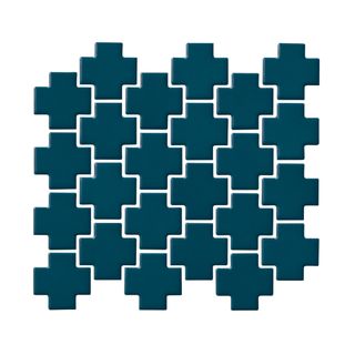 Cross shape design blue tiles