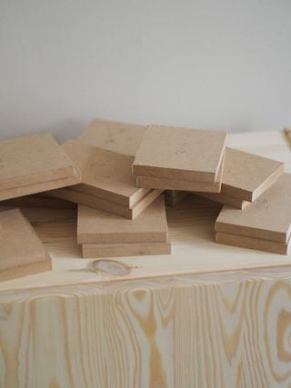 cut pieces of timber board