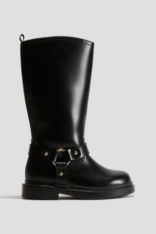 Calf-High Biker Boots