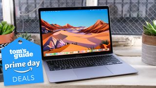 macbook air m1 (2020) with prime day deal tag
