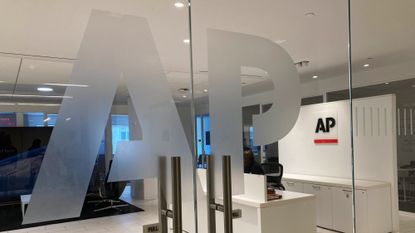The entrance to The Associated Press' offices in New York City.