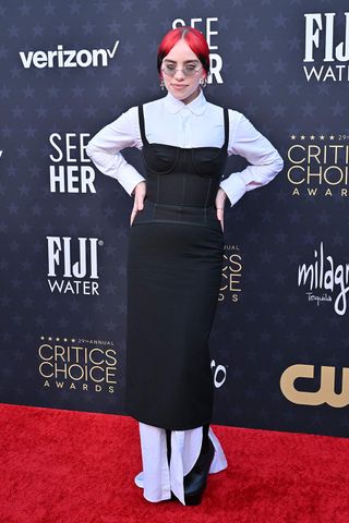 Billie Eilish attends the 29th Annual Critics Choice Awards at Barker Hangar on January 14, 2024 in Santa Monica, California.