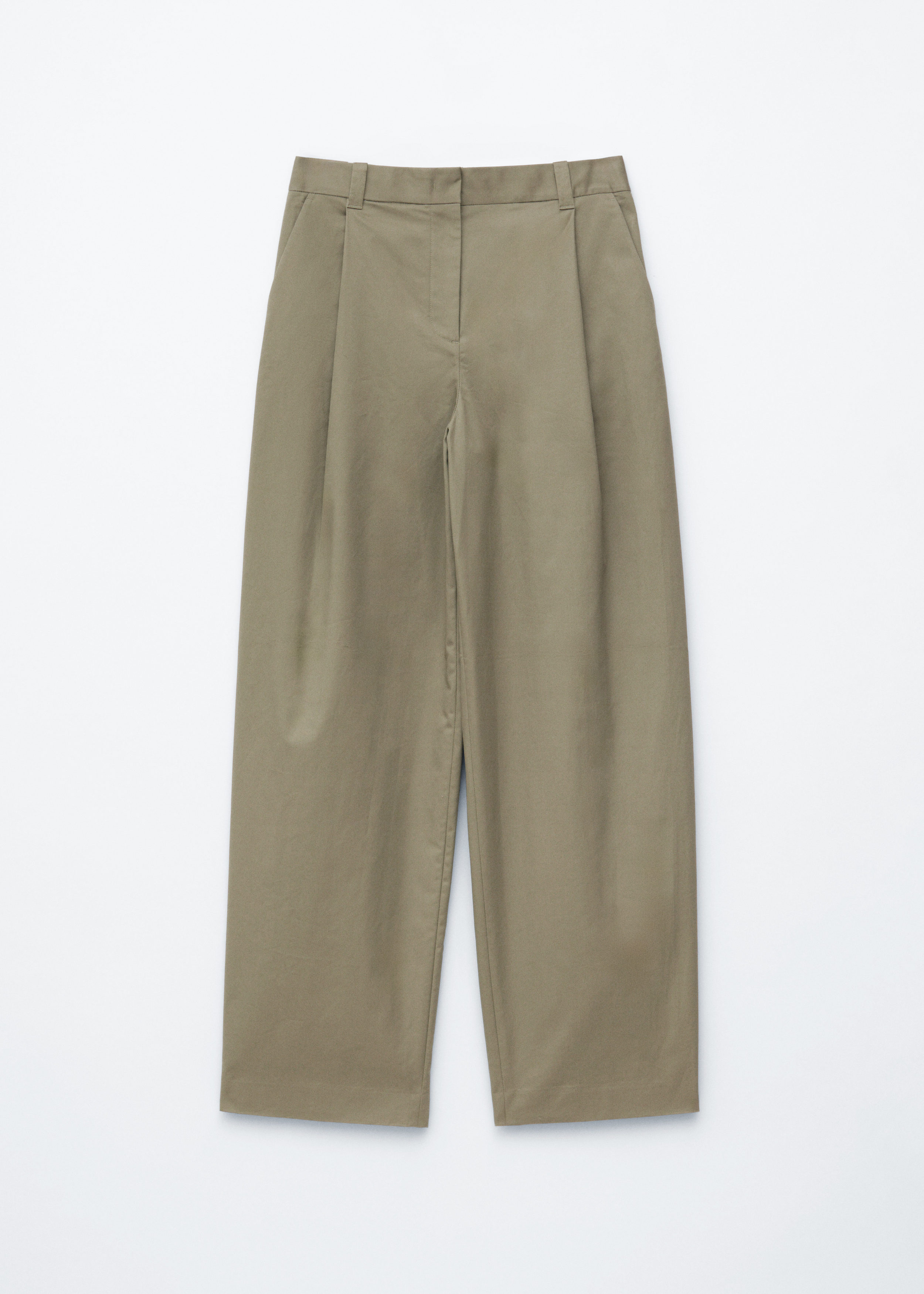 Pleated Cotton Trousers