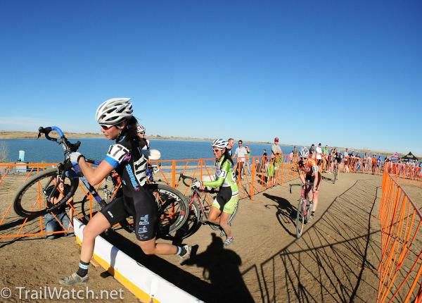 Jennifer Tilley (Velo Bella) taking the barriers in stride