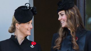 Kate Middleton and Duchess Sophie attend Remembrance Sunday at the Cenotaph on Whitehall on November 10, 2013 in London, England.