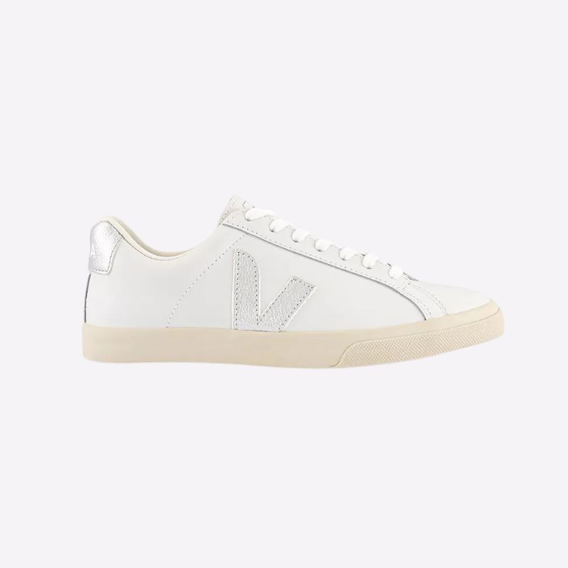 Image of silver veja trainers