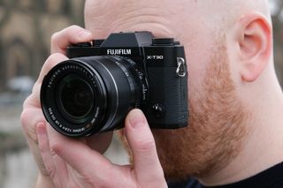 The X-T30's compact body is well buil, and pairs nicely with the  XF 18-55mm f/2.8-4 R LM OIS kit lens. Image credit: TechRadar