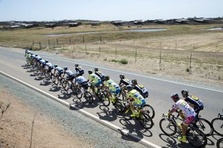 Peloton during stage two of 2015 Amgen Tour of California