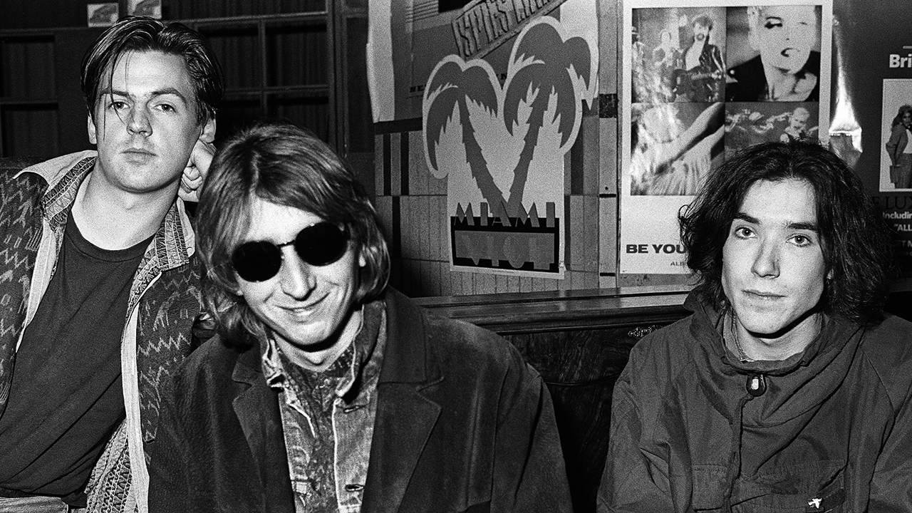 Paul Webb, Mark Hollis, Lee Harris of Talk Talk backstage at Countdown TV show, Bussum, Netherlands, 25th February 1986. (Photo by Rob Verhorst/Redferns)
