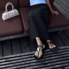 Dressy flat thong sandals