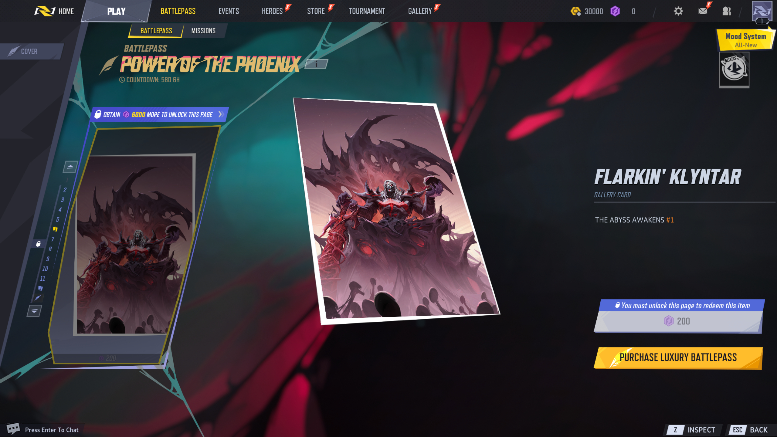 Marvel Rivals Season 3 battle pass: Page 6 of The Abyss Awaken battle pass.